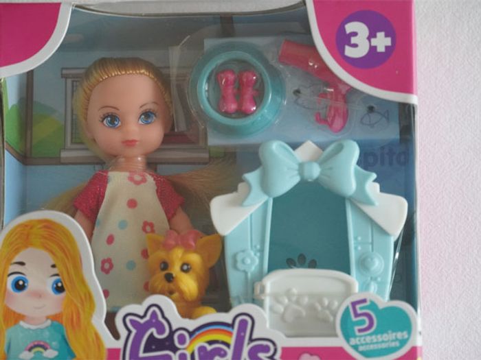 Coffret neuf : Mini poupée + 5 accessoires pour enfants (3ans+) - photo numéro 2