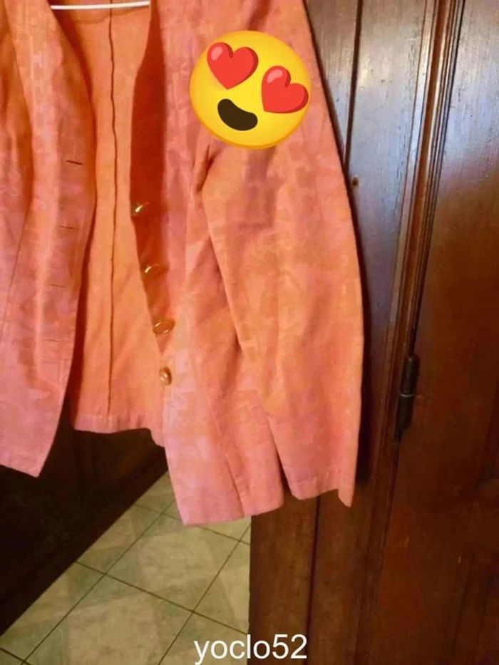 Veste style tailleur corail Camaieu S/36 - photo numéro 9