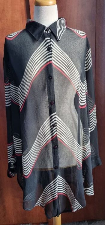 Chemise longue noir transparente taille 54