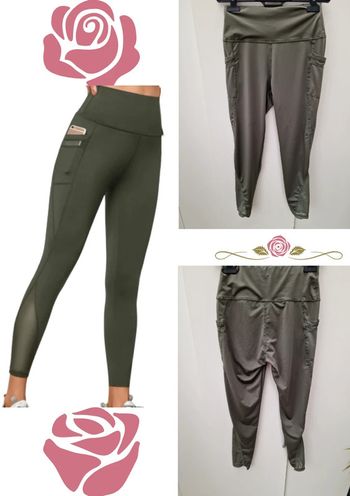 Legging Kaki Poches Transparence