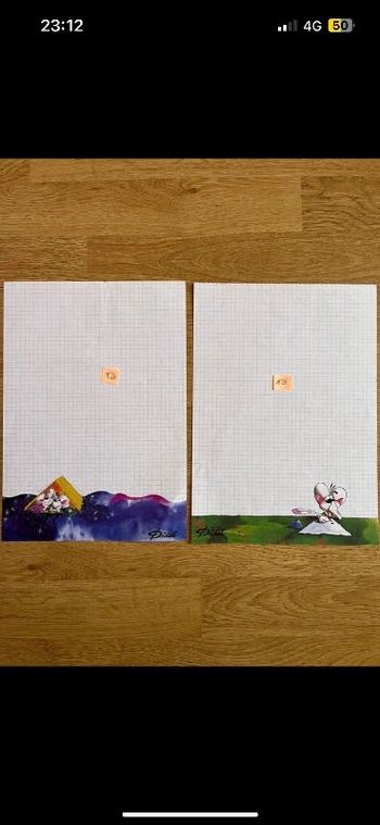 Lot 2 feuilles  Diddl A4