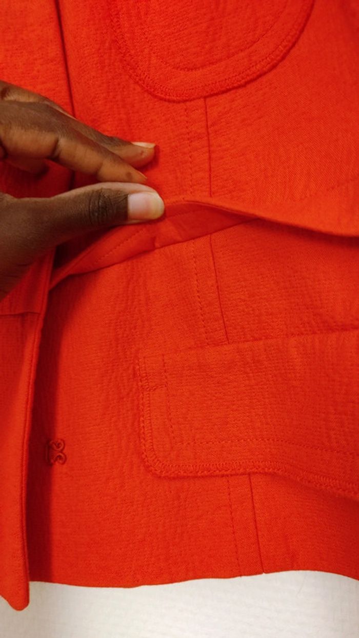 Veste blazer en tissu jacquard de la marque comptoir des cotonniers taille 36 orange - photo numéro 5