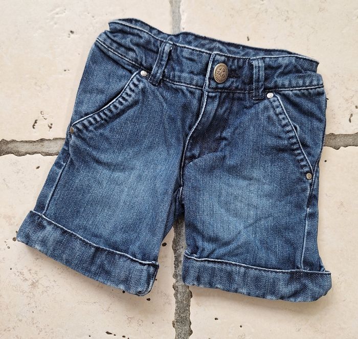 Ensemble t-shirt smiley et short jean - 3 ans - photo numéro 3