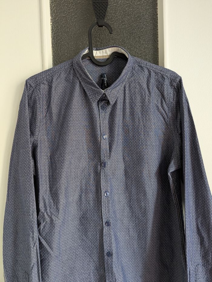 Chemise saint james bleu à pois en coton taille 42 xl