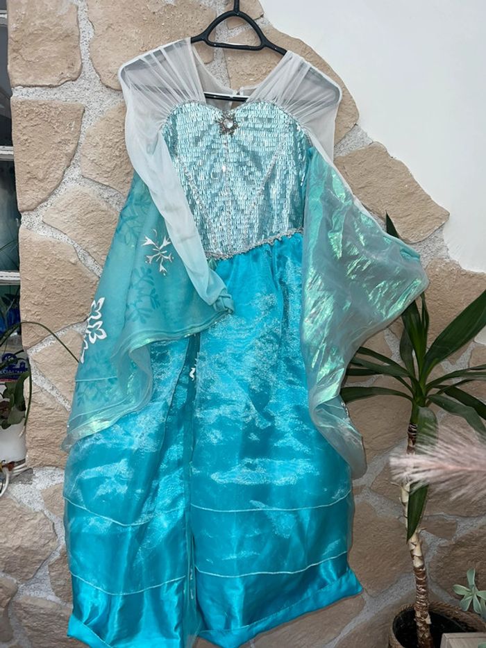 Lot ensemble Disney store 11-12 ans 11 12 robe tresse perruque gants la reine des neiges Elsa - photo numéro 8
