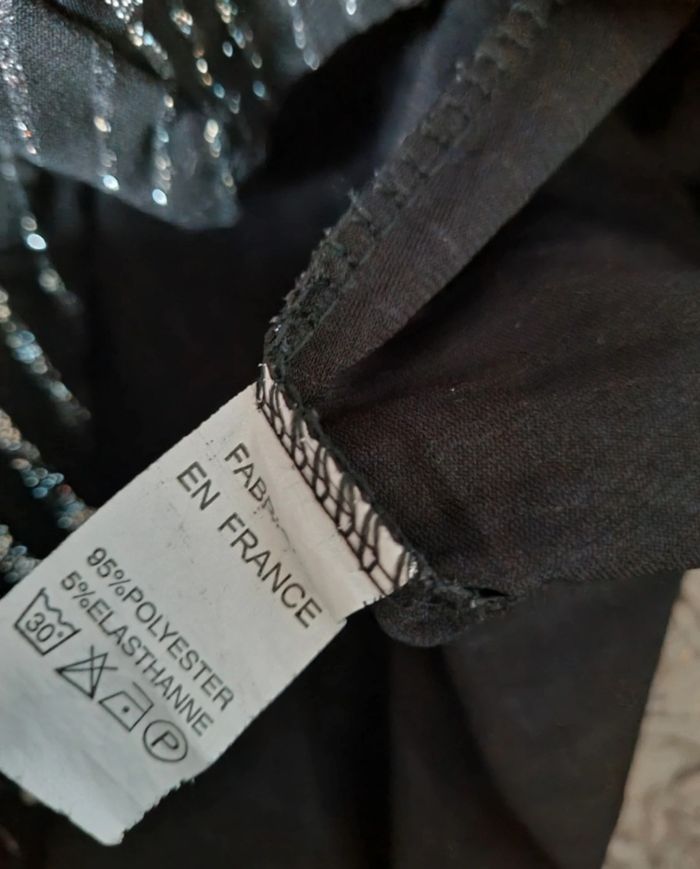 Top dos nu noir et gris pailleté taille 38-40 - photo numéro 5