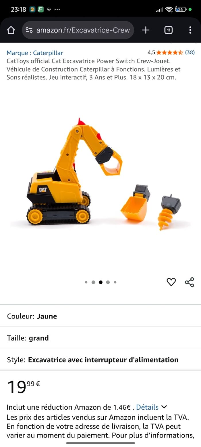 Jouet pelleteuse Caterpillar - photo numéro 6