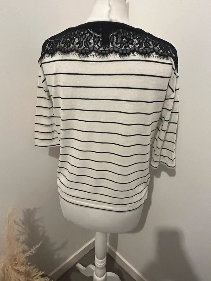 Blouse en lin et dentelle mango S - photo numéro 4