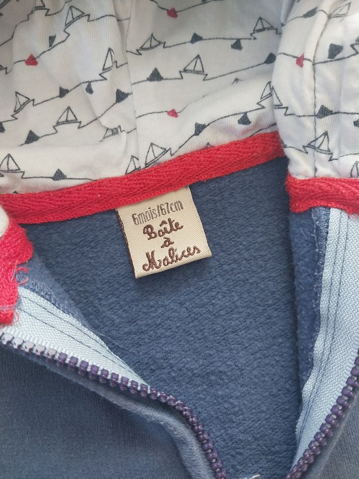 Gilet à capuche bébé garçon – boîte à Malices – 6 mois - photo numéro 2