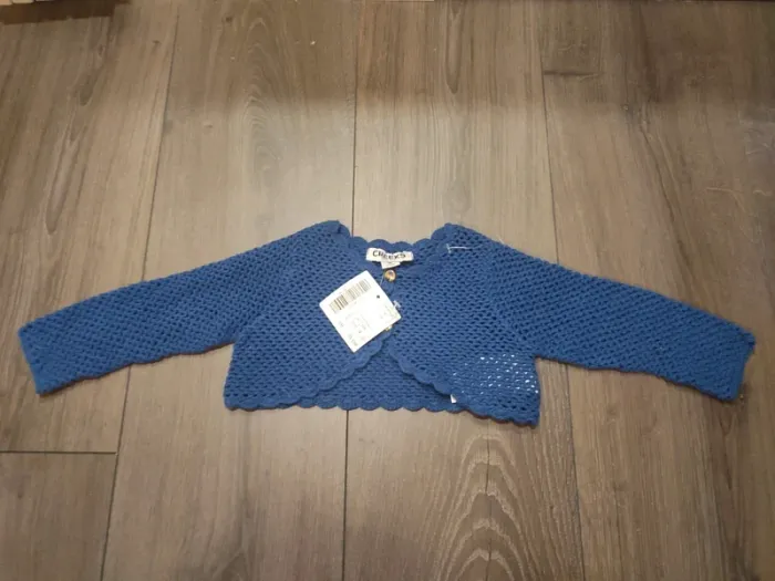 Gilet boléro creeks bleu marine neuf avec étiquette 9 mois - photo numéro 3