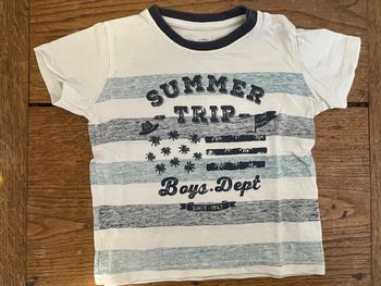 T-shirt manches courtes bleu à rayures gémo baby 12 mois