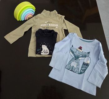 Lot 3 tee-shirt manches longues 24 mois