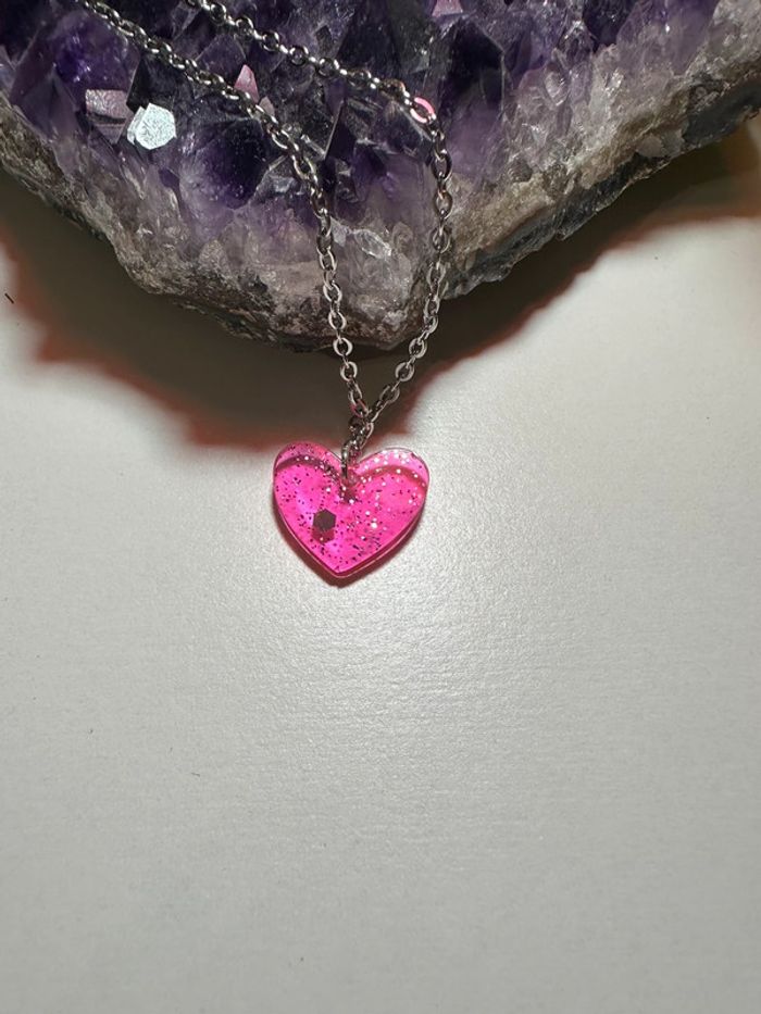 Petit pendentif coeur rose