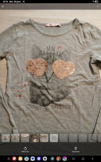 Tee shirt. manches longues 10 ans. GF67