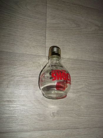 Bouteille forme ampoule STRONG CIDER SHOCK vide collection TBE