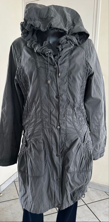 Trench-coat à capuche Taille 40 Scottage Kaki irisé style Parka Chic 