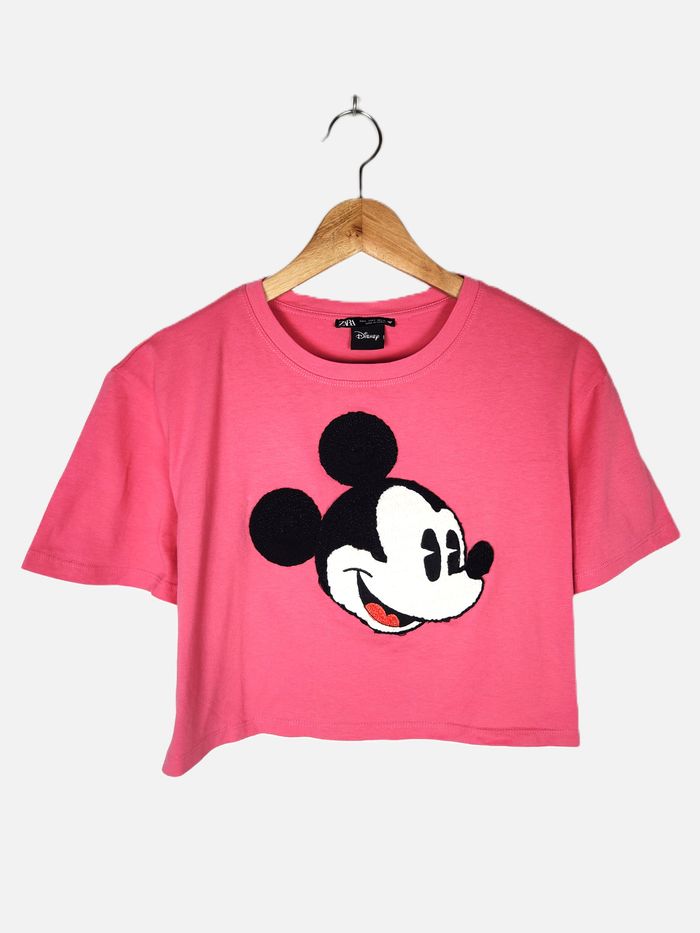 T-shirt Crop Top Mickey Rose - Zara / Disney - Taille S