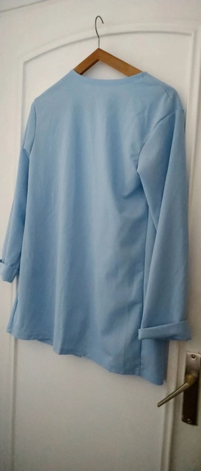 Veste longue bleu ciel femme xs shein - photo numéro 3