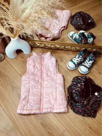 Taille 3 ans veste sans manches et snood fille Orchestra Tao rose bleu * fleurs * 🌷