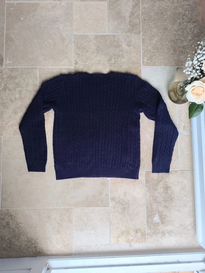 Pull torsadé femme Lauren Ralph Lauren bleu marine avec logo rouge brodé taille XL - photo numéro 13