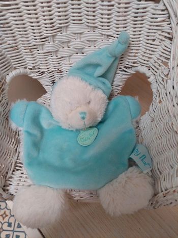 Baby nat - doudou ours Calin bleu turquoise