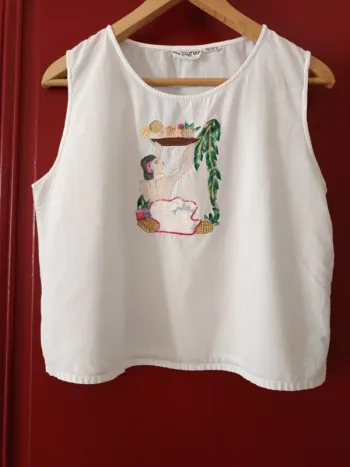 Blouse sans manches t.38 100% coton