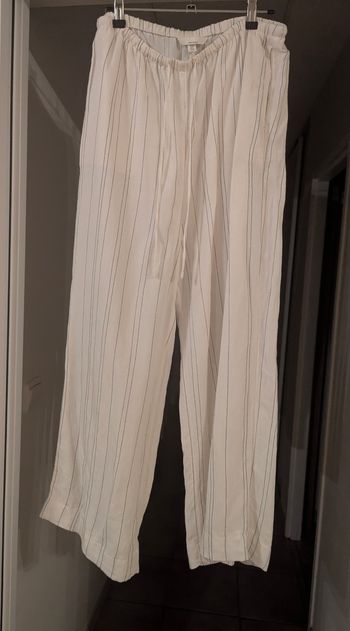 Pantalon tissu aérien de lin mélangé femme taille M