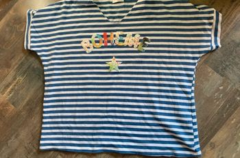 Tee shirt rayé bleu