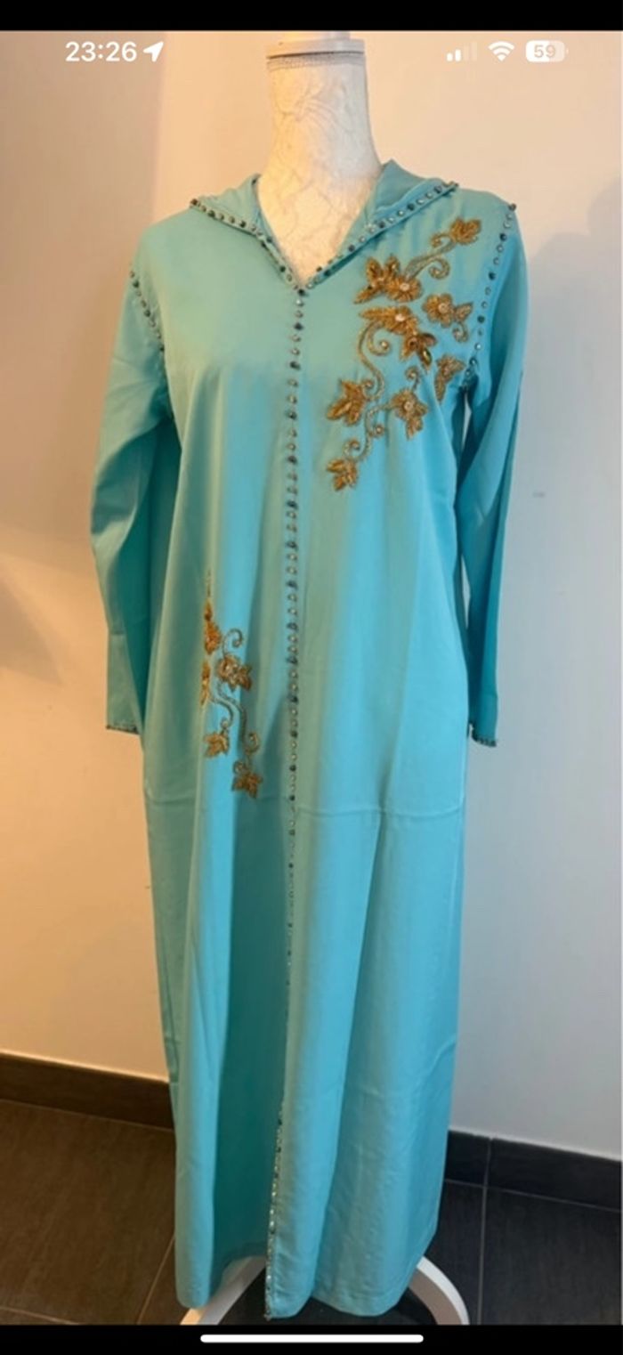 Jelaba / robe oriental bleu ciel neuf 36-38 - photo numéro 3