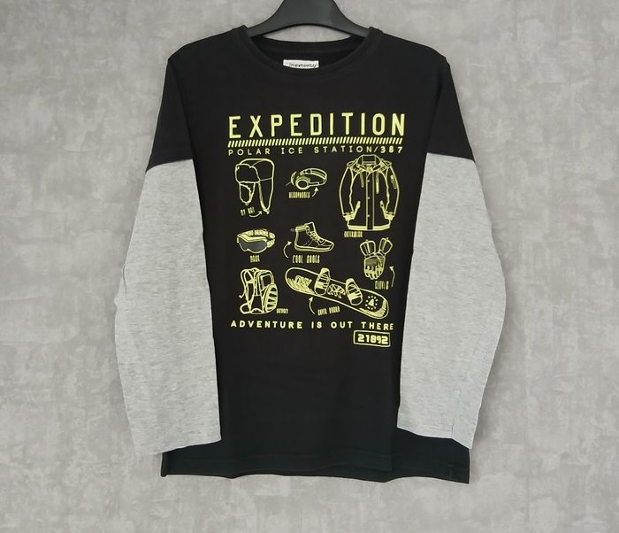 T-shirt noir/gris clair