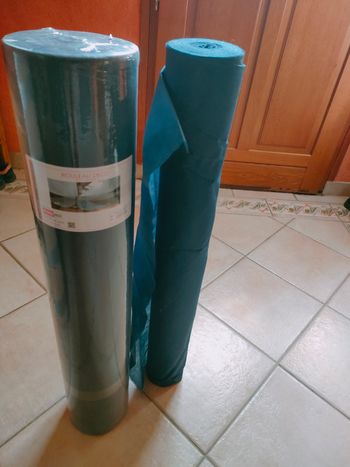 Lot de 2 grands rouleaux de tentures / voilages bleus pour mariage ou autre cérémonie