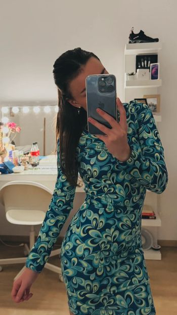 Robe moulante bleu mi longues