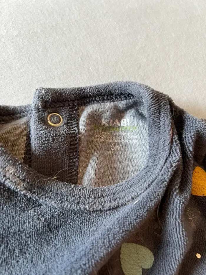 💕 Pyjama velours cœurs – 6 mois Kiabi - photo numéro 3
