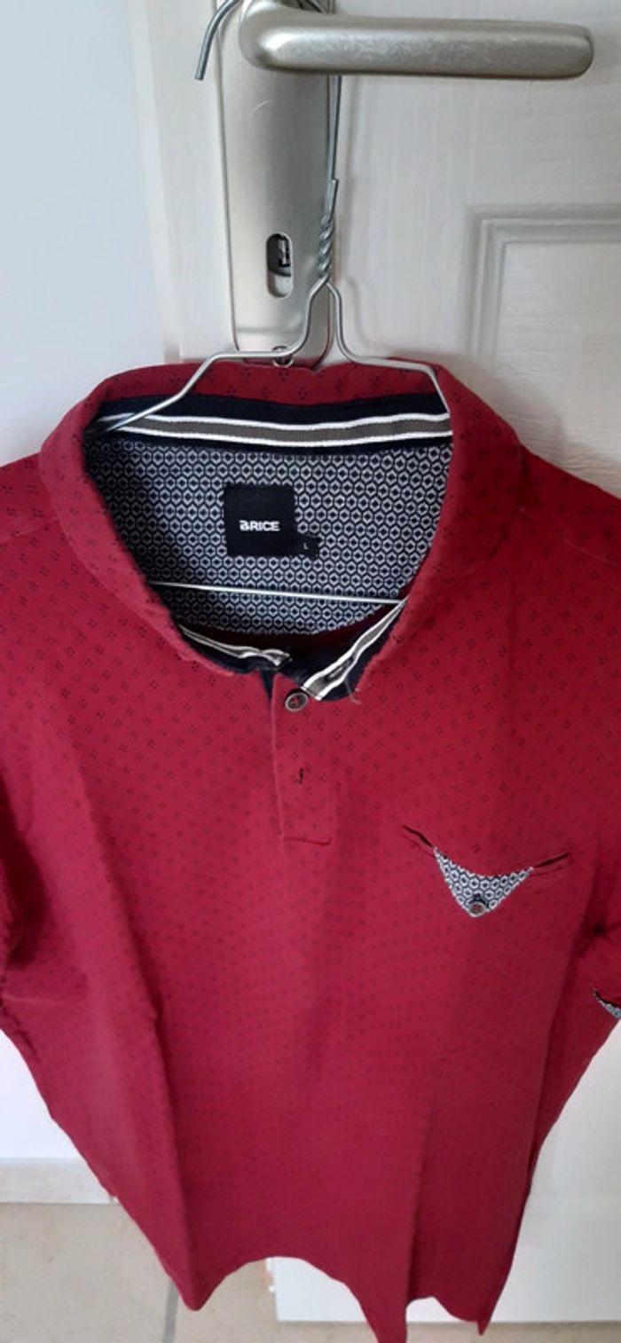 Polo rouge bordeaux manches courtes / Brice / taille L - photo numéro 5