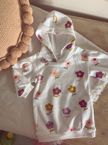 Robe sweat-shirt sportwear à fleur et capuche gemo 18
