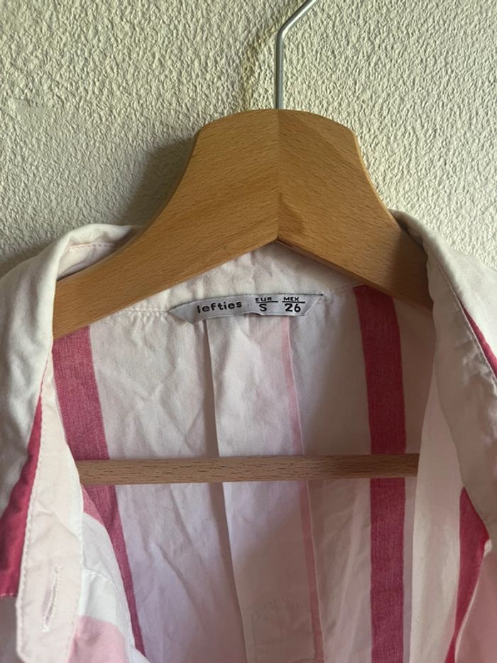 Chemise oversized rayée rose et blanche Lefties 36 - photo numéro 8