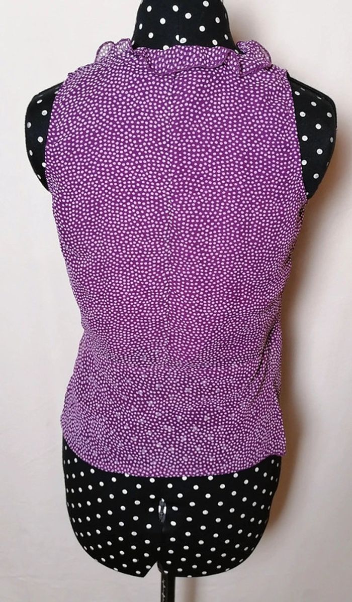 Top cache-cœur à volants violet pois blanc Taille 40 Etam - photo numéro 5