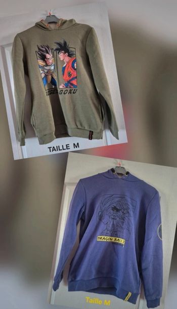 🔥 Lot de 2 sweats à capuche Dragon Ball – Taille M – Très bon état