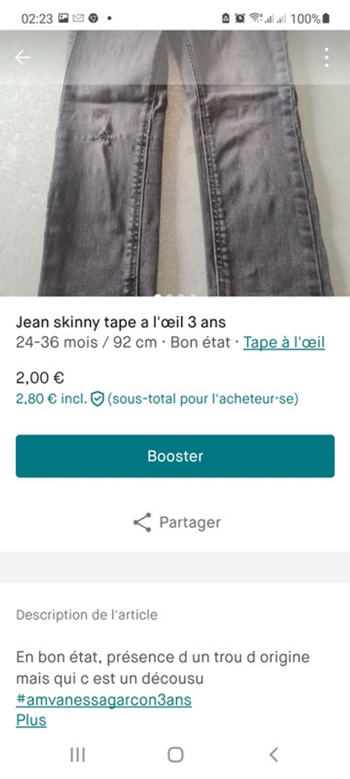Jean skinny tape a l'œil 3 ans - photo numéro 5