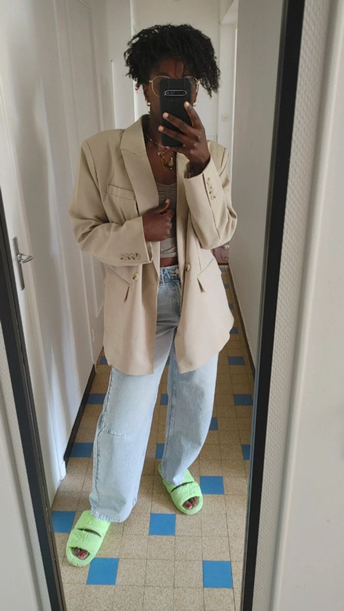 Veste blazer oversize épaulette vintage - photo numéro 4