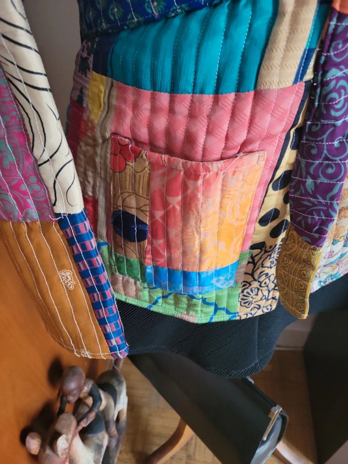 Veste style kimono patchwork. Neuve - photo numéro 3
