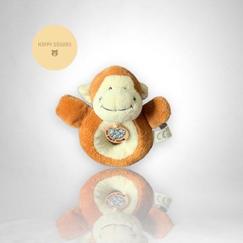 Hochet peluche singe marron Pia soft toys H15