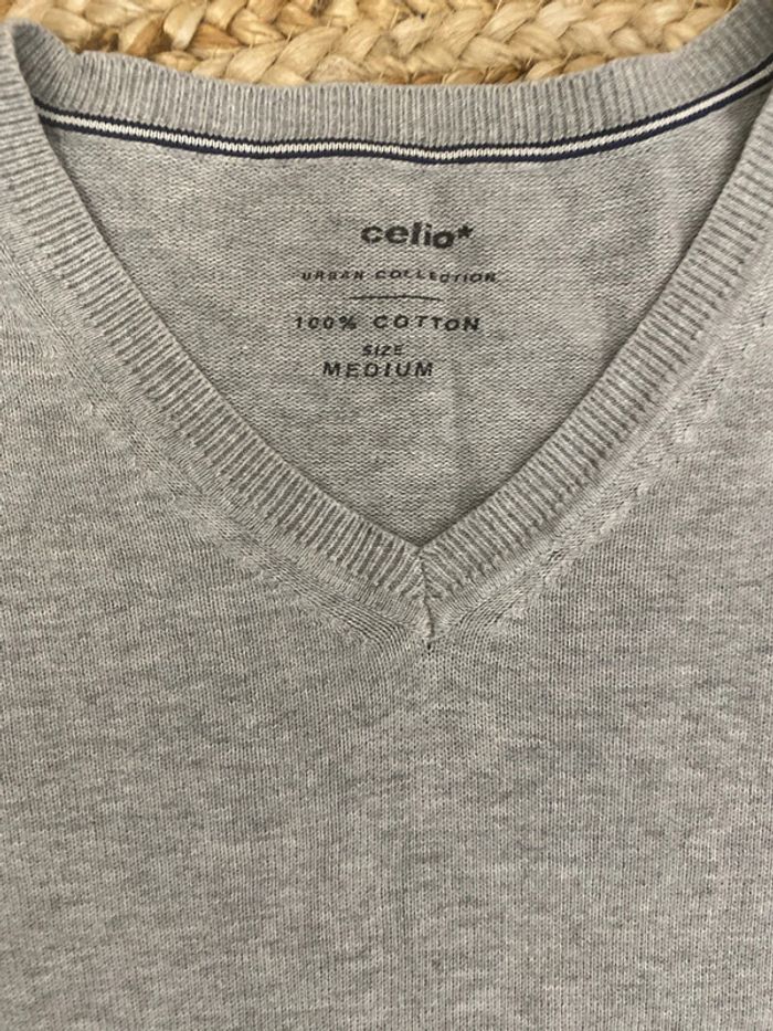 Pull léger Celio gris taille M - photo numéro 2