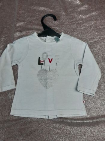 Blouse haut blanc 3/6mois 67 cm Obaïbi