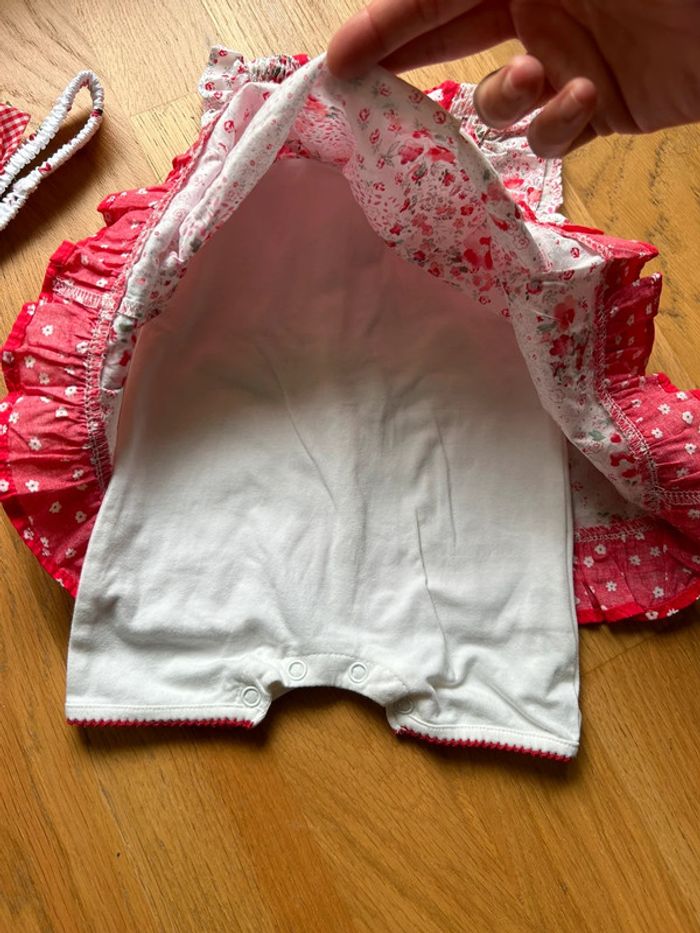 Robe combi short fleurs 2 en 1 bébé fille - photo numéro 4