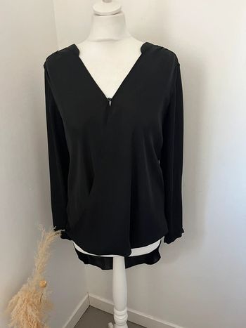 Blouse cache coeur noire Zara S comme neuve