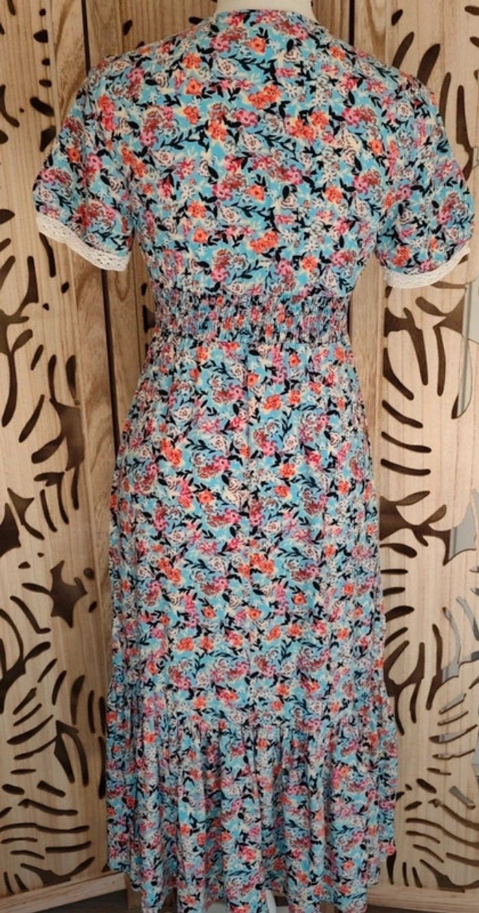 Robe mi longue imprimée fleurie - photo numéro 4