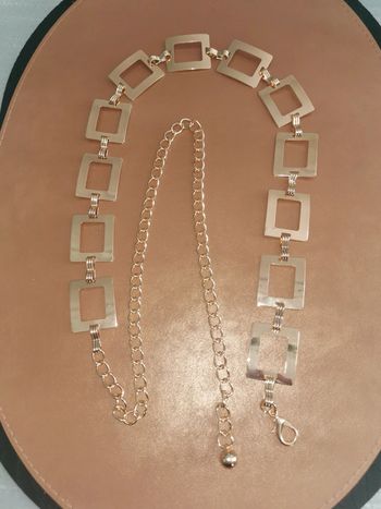 Ceinture Métal femme dorée rectangle