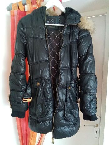 Doudoune mi-longue noire avec capuche Morgan taille 36