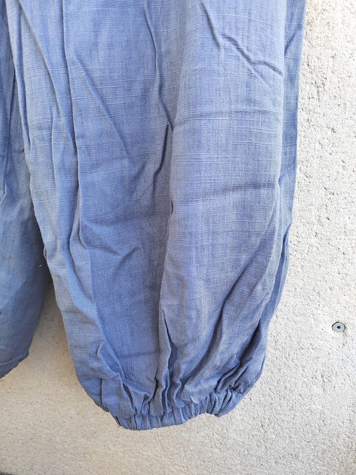 Pantalon taille haute fluide bleu 1XL – Shein curve – Bon état taille 46 - photo numéro 4